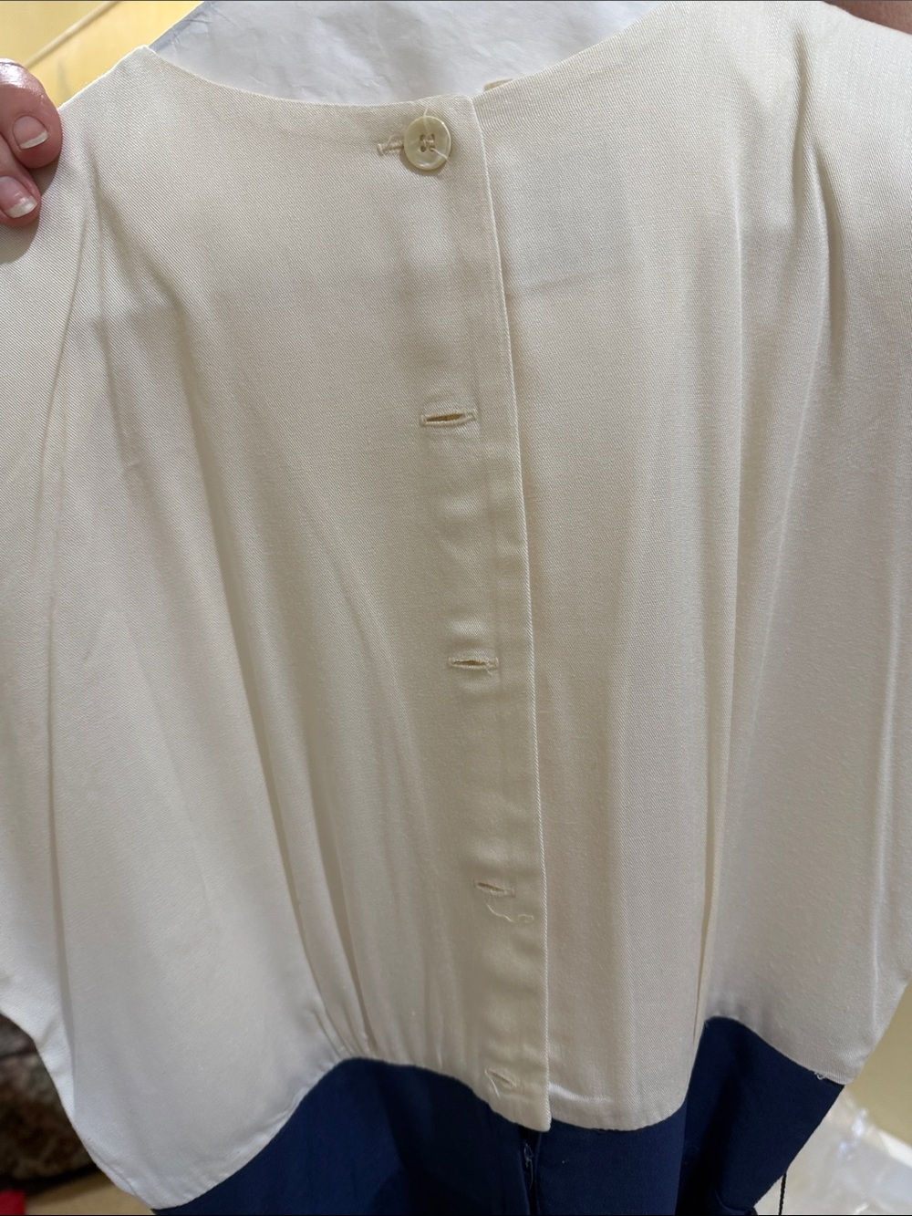 Rabbit Rabbit Rabbit Cream and Navy Colorblock Belted Midi Dress - Picture 2 of 3